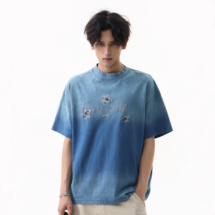 Basic printed T-shirt Blue