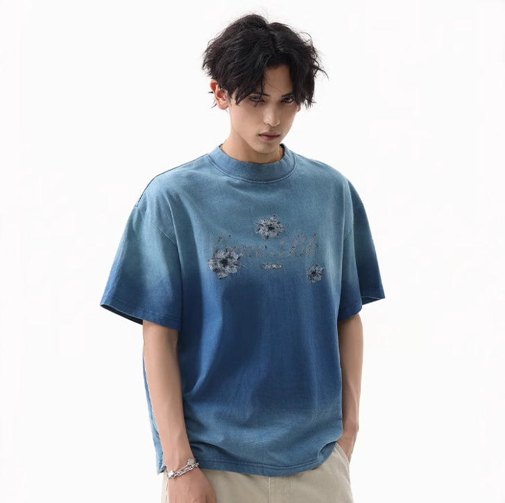Basic printed T-shirt Blue