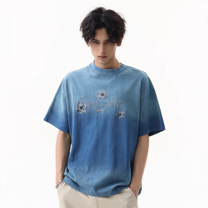 Basic printed T-shirt Blue