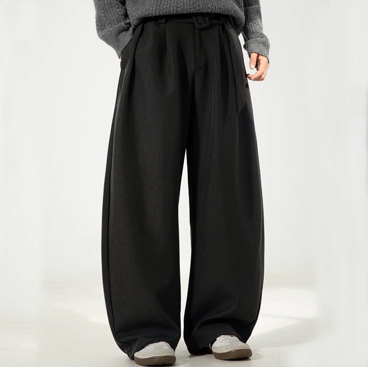 Linen Machete Loose Casual Pants Black