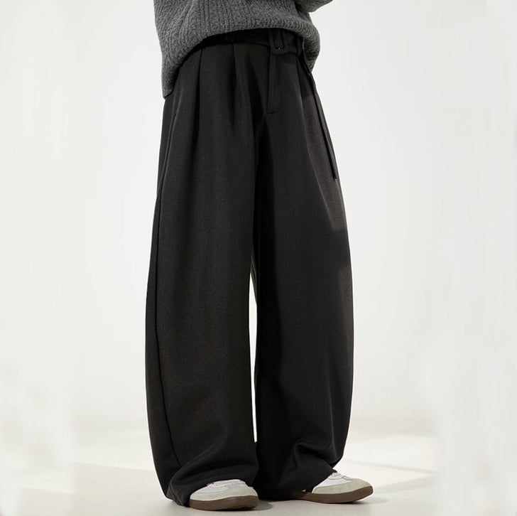 Linen Machete Loose Casual Pants Black