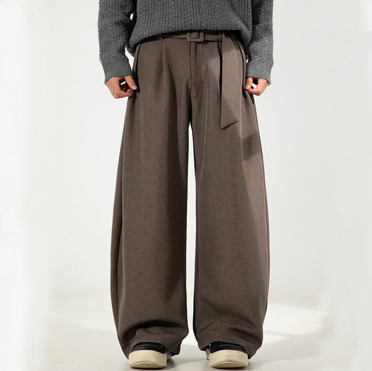 Linen Machete Loose Casual Pants Brown