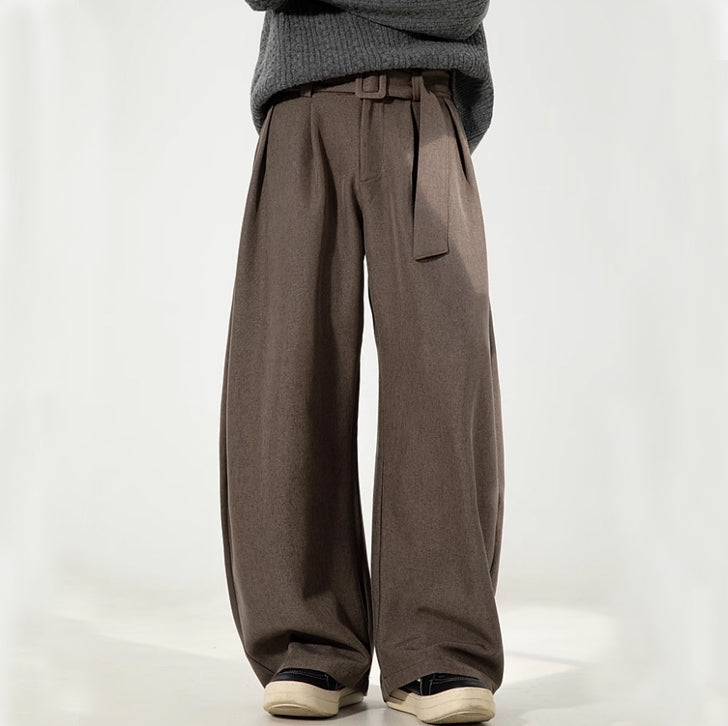 Linen Machete Loose Casual Pants Brown