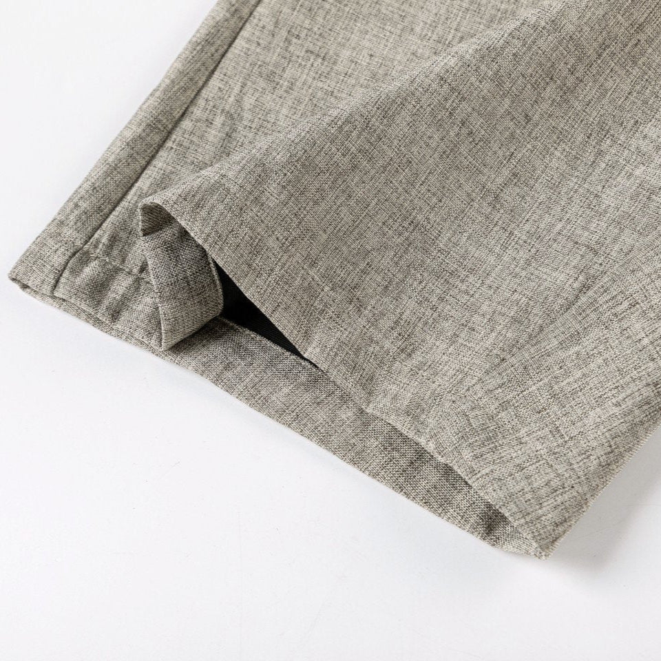 Linen Machete Loose Casual Pants Beige Gray