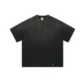 Black spray-painted frosted edge personalized T-shirt Black