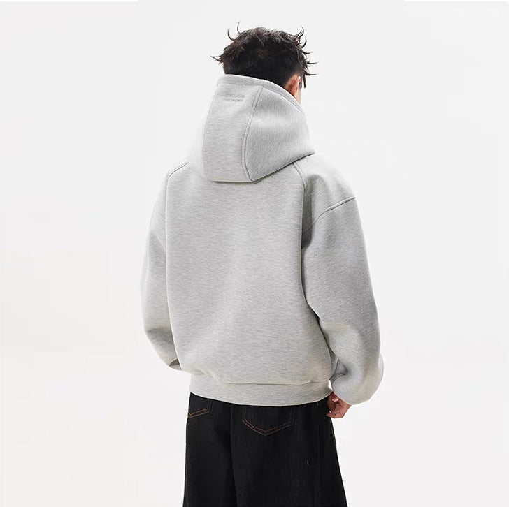 Structured Zip Hoodie White Ash