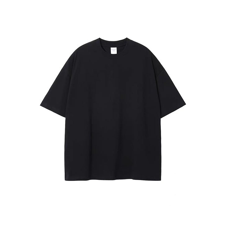 Solid Color Cotton T-Shirt Black