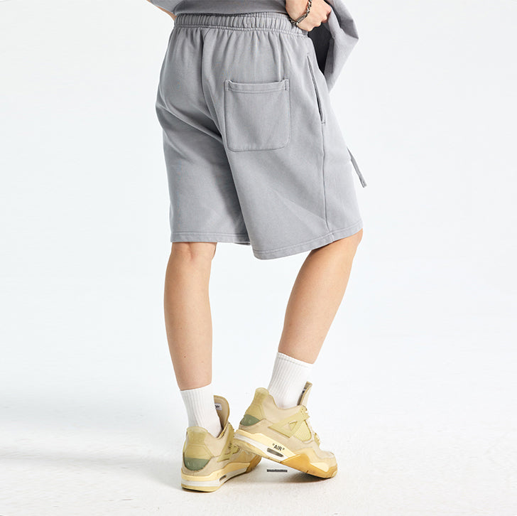 Solid color retro shorts Grey